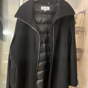 Black Calvin Klein coat NWT half price